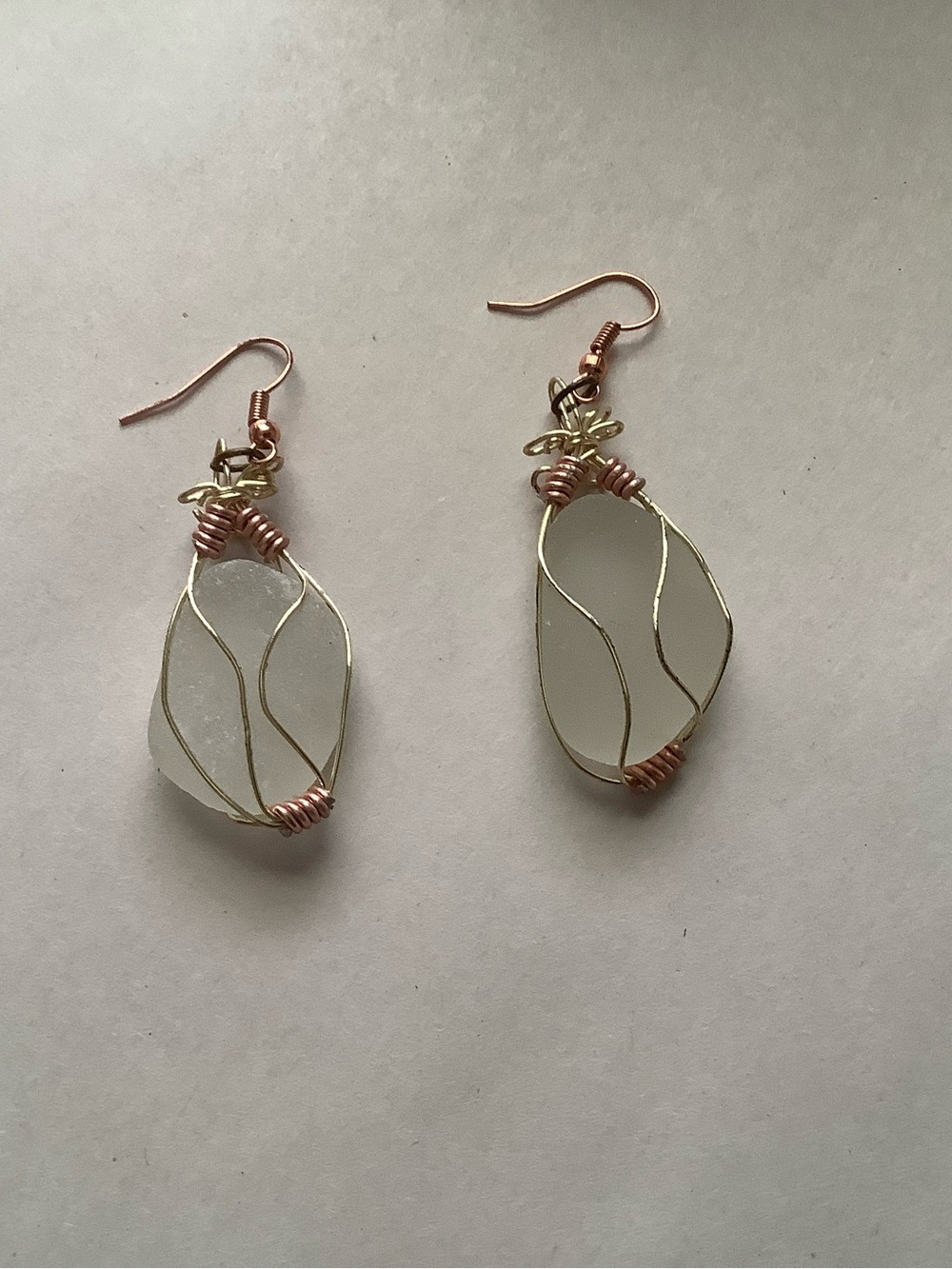Beach glass earrings